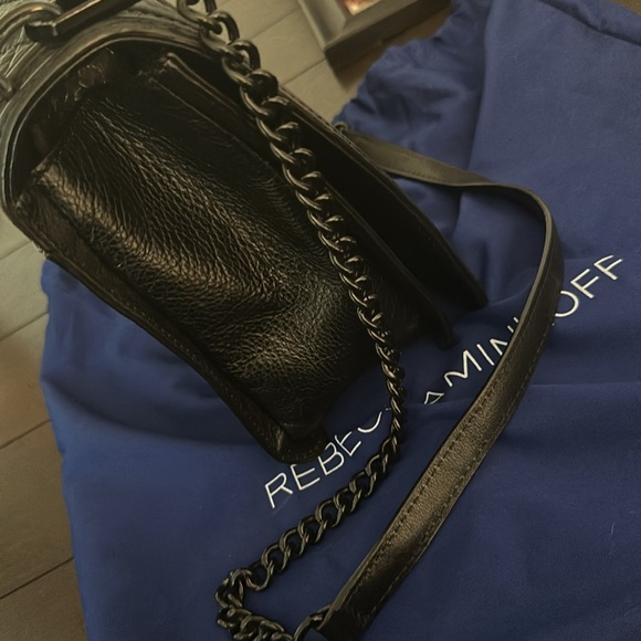 REBECCA MINKOFF BLACK LEATHER JUMBO LOVE CROSSBODY BAG - Picture 4 of 7